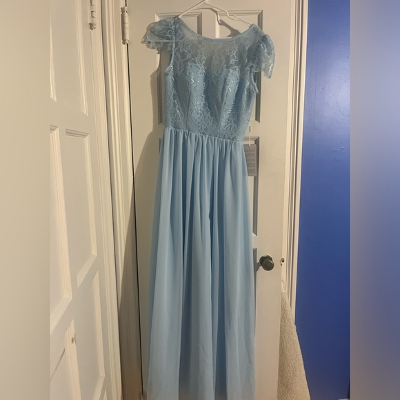 JJs House | Dresses | Jjs House Light Blue Lace Maxi Dress | Poshmark